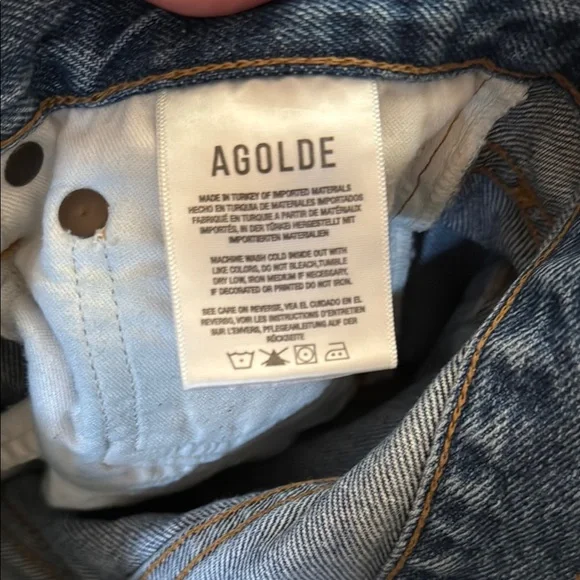 Agolde Parker Long Short in Skywave - Picture 4 of 10